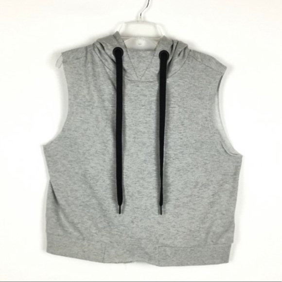 Cropped sleeveless Gray Hoodie